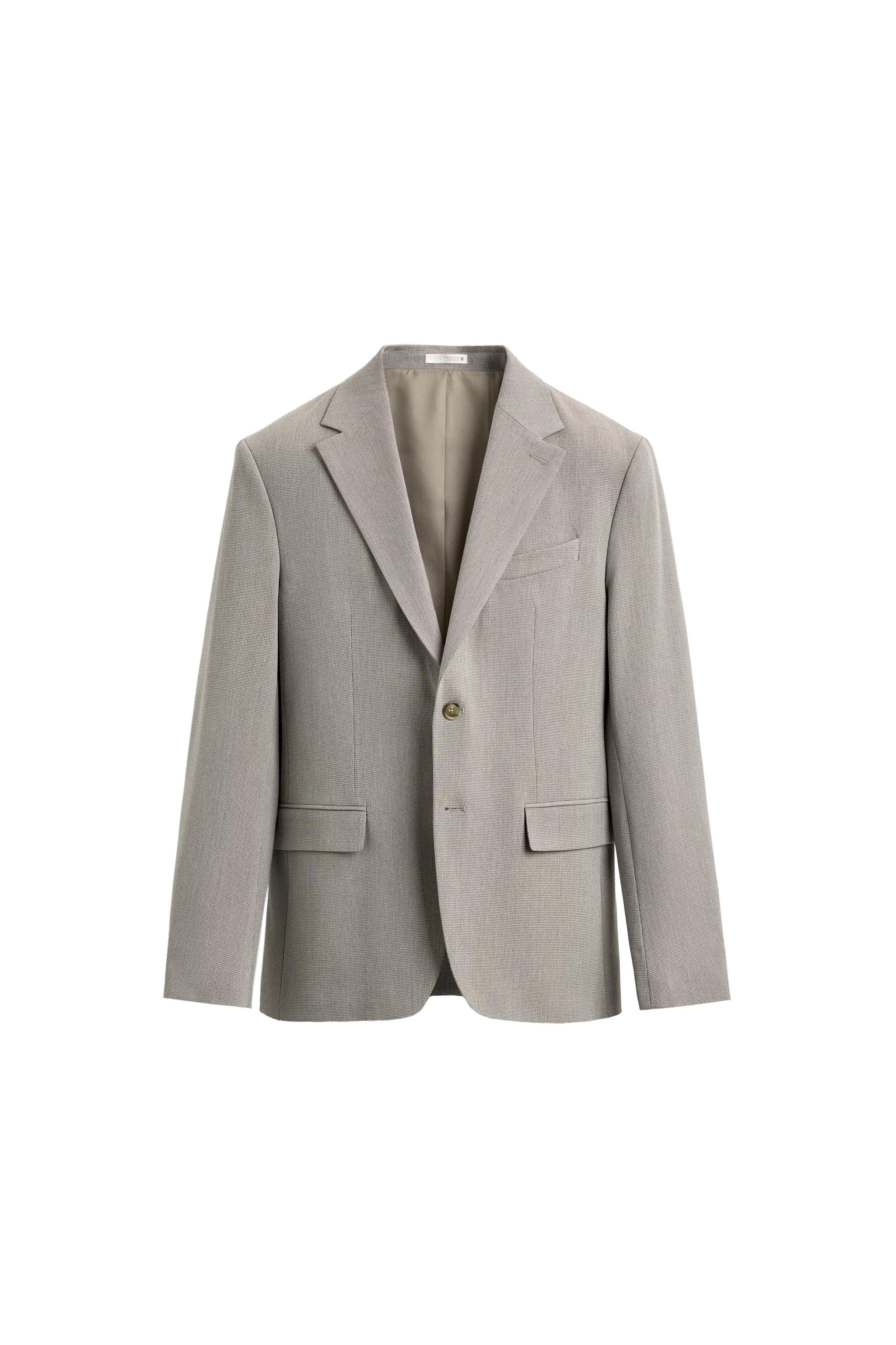 REGULAR FIT TEXTURED SUIT JACKET